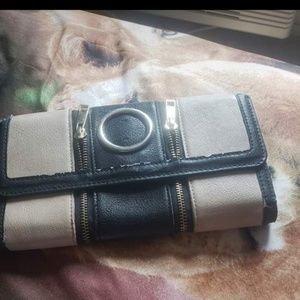 Tan & black ladies wallet